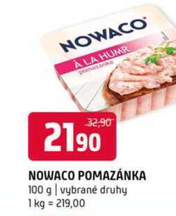Nowaco pomazánka 100 g vybrané druhy 