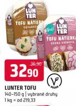 Lunter tofu 140-150 g vybrané druhy 