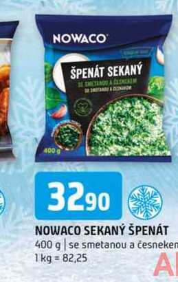 Nowaco sekaný špenát 400 g se smetanou a česneken 