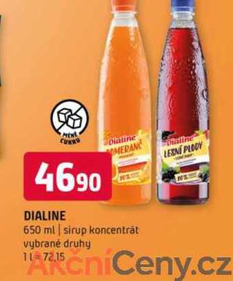 Dialine 650 ml sirup koncentrát vybrané druhy 
