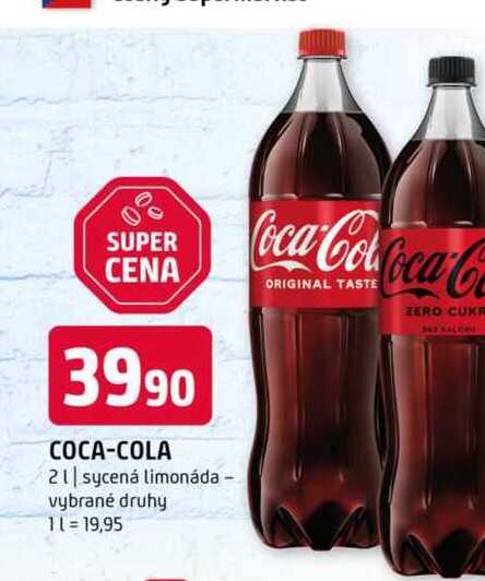 Coca-Cola 2l, vybrané druhy