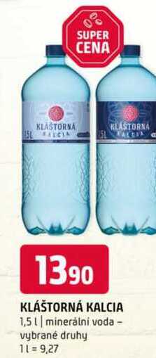 Kláštorná kalcia 1,5l minerální voda vybrané druhy