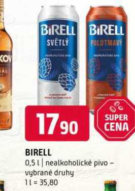 Birell 0,5l nealkoholické pivo vybrané druhy