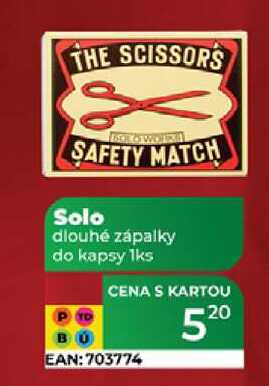 Solo dlouhé zápalky do kapsy 1ks 