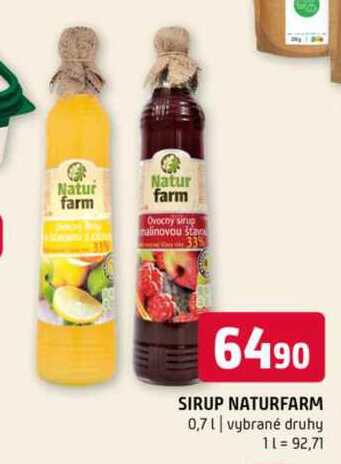 Sirup naturfarm 0,7l vybrané druhy