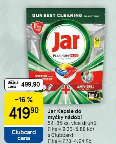 Jar Kapsle myčky nádobí, 54-85 ks 
