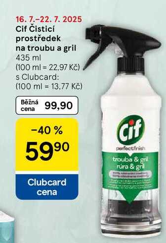 Cif Čisticí prostředek na troubu a gril, 435 ml 