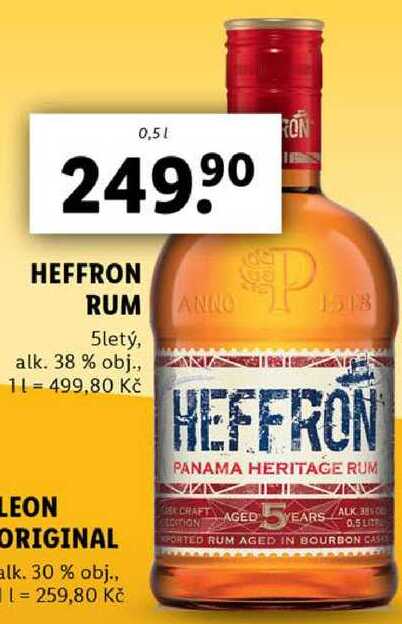 HEFFRON RUM, 0,5 l