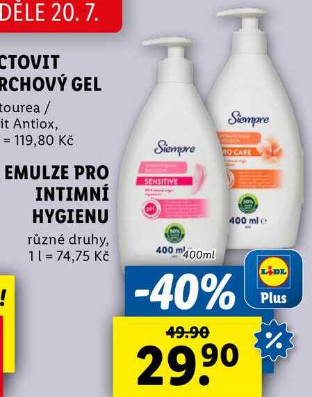 EMULZE PRO INTIMNÍ HYGIENU, 400 ml