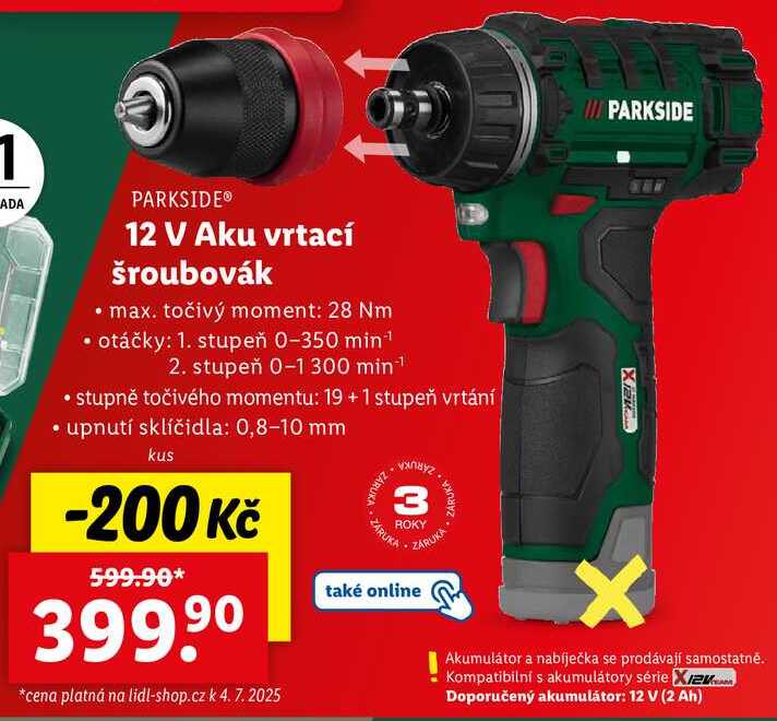  12 V Aku vrtací šroubovák 
