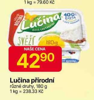 Lučina přírodní různé druhy, 180 g