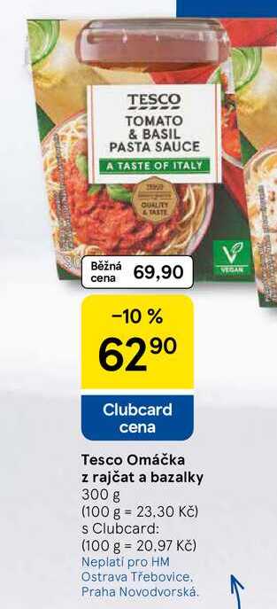 Tesco Omáčka z rajčat a bazalky, 300 g