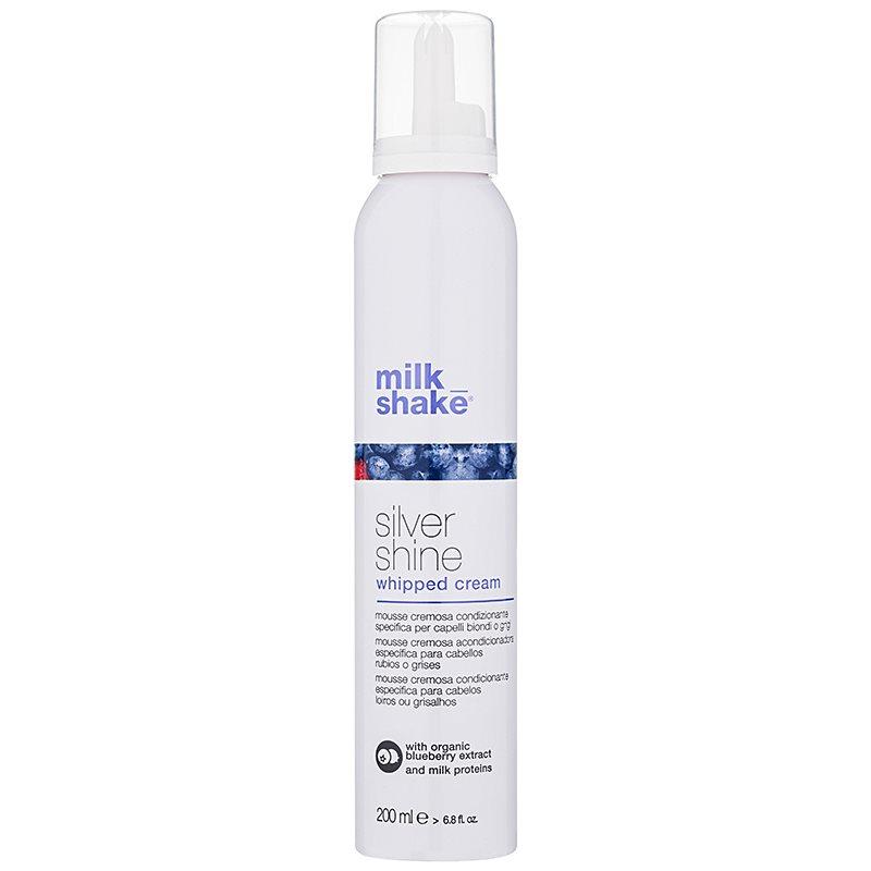 Milk Shake Silver Shine krémová pěna pro blond vlasy neutralizující žluté tóny 200 ml