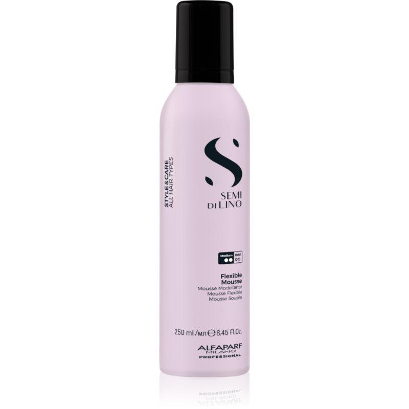 Alfaparf Milano Semi di Lino Style&Care Flexible Mousse pěnové tužidlo pro přirozenou fixaci a lesk vlasů s UV filtrem 250 ml