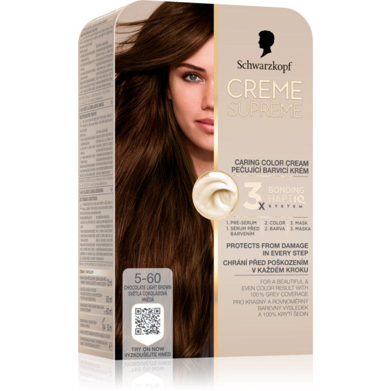 Schwarzkopf Creme Supreme permanentní barva na vlasy odstín 5-60 Světlá čokoládová hnědá 60 ml