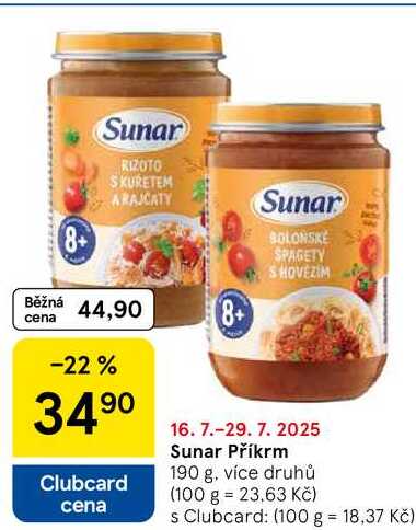 Sunar Příkrm, 190 g, více druhů 