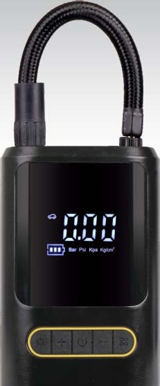 Kompresor vzduchový akumulátorový Li-Ion 4000mAh / 10bar / 150PSI - digitální / automatické vypnutí / LED osvětlení / powerbanka