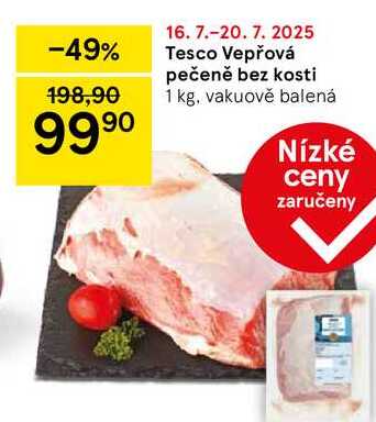 Tesco Vepřová pečeně bez kosti, 1 kg 