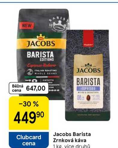 Jacobs Barista Zrnková káva, 1 kg, více druhů 