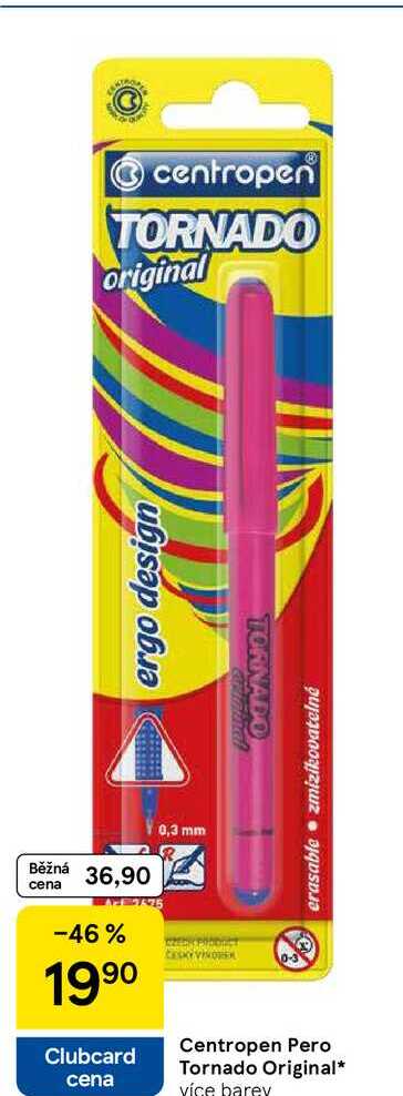 Centropen Pero Tornado Original, více barev 