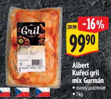 Albert Kuřecí gril mix Gurmán, 1 kg