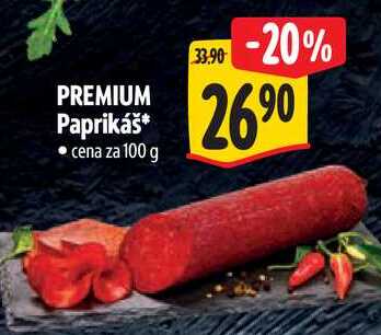 PREMIUM Paprikáš, cena za 100 g 