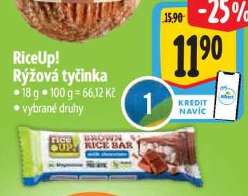 RiceUp! Rýžová tyčinka, 18 g