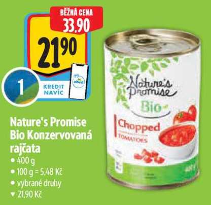 Nature's Promise Bio Konzervovaná rajčata, 400 g