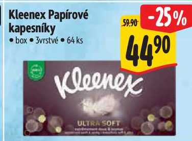 Kleenex Papírové kapesníky, 64 ks