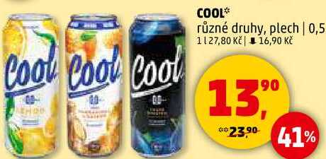 COOL různé druhy, plech, 0,5 l