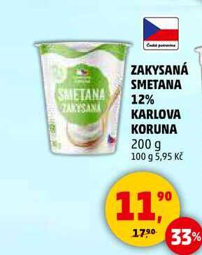 ZAKYSANÁ SMETANA 12% KARLOVA KORUNA, 200 g 