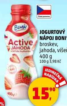 JOGURTOVÝ NÁPOJ BONI Active broskev, 400 g