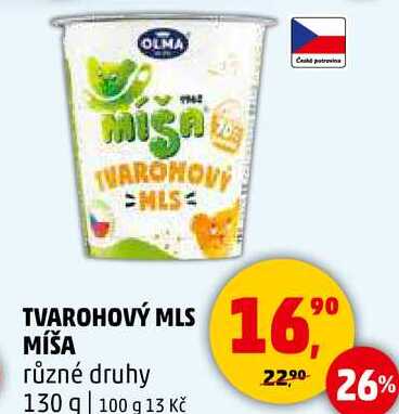 TVAROHOVÝ MLS MÍŠA různé druhy, 130 g