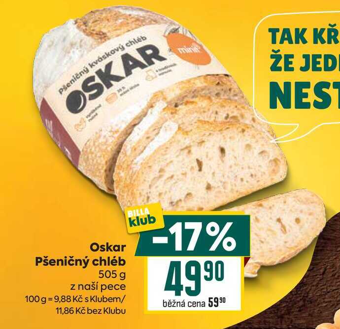 Oskar Pšeničný chléb 505 g 
