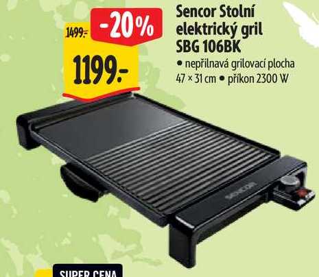Sencor Stolní elektrický gril SBG 106BK 