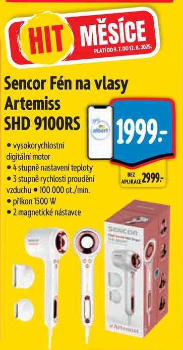 Sencor Fén na vlasy Artemiss SHD 9100RS 