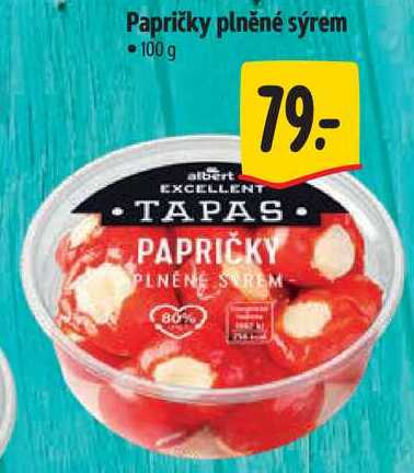 Papričky plněné sýrem, 100 g 