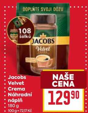 Jacobs Velvet Crema Náhradní náplň 180 g 
