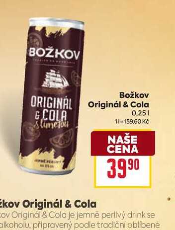 Božkov Originál & Cola 0,25l 