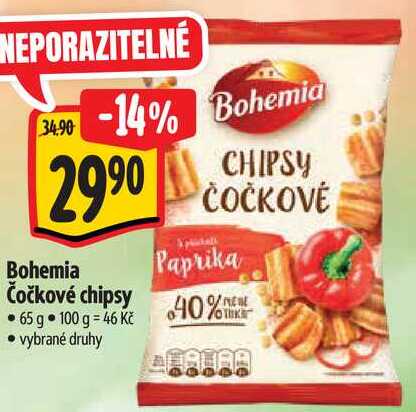 Bohemia Čočkové chipsy, 65 g