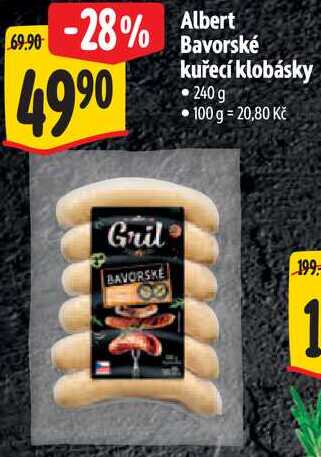 Albert Bavorské kuřecí klobásky, 240 g