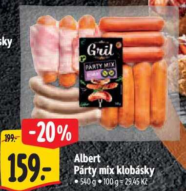 Albert Párty mix klobásky, 540 g 