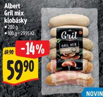 Albert Gril mix klobásky, 200 g 