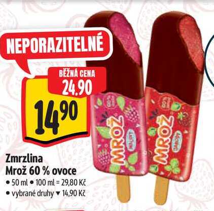 Zmrzlina Mrož 60% ovoce, 50 ml