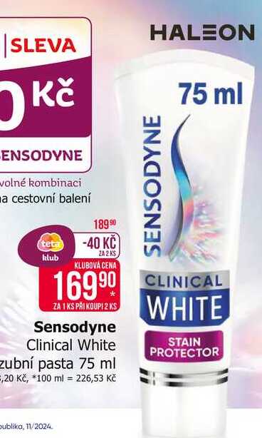 Sensodyne Clinical White zubní pasta 75 ml 