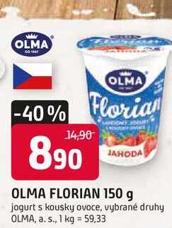 OLMA FLORIAN 150 g jogurt s kousky ovoce