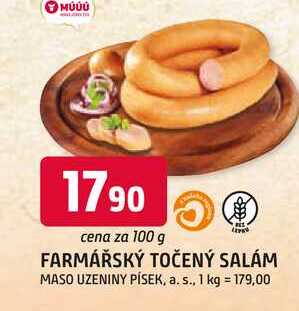 FARMÁŘSKÝ TOČENÝ SALÁM 100 g
