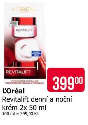 L'Oréal Revitalift denní a noční krém 2x 50 ml 