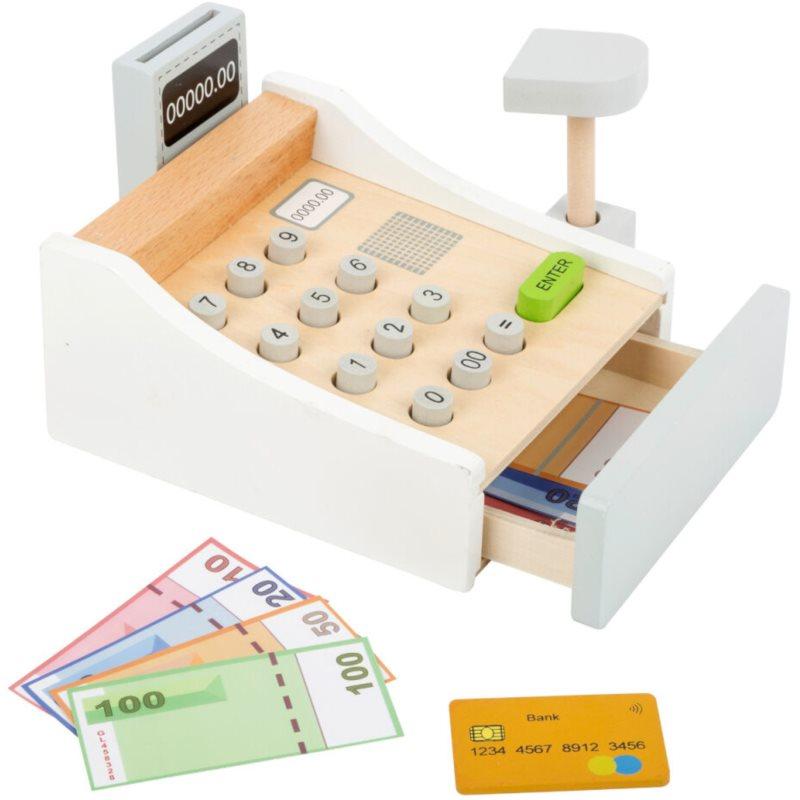 Small foot Wooden Toy Cash Register White hračka ze dřeva 3 y+ 1 ks
