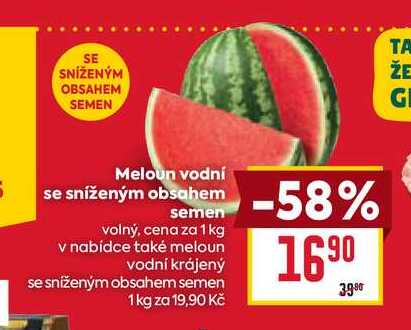 Meloun vodní se sníženým obsahem semen volný, cena za 1 kg  